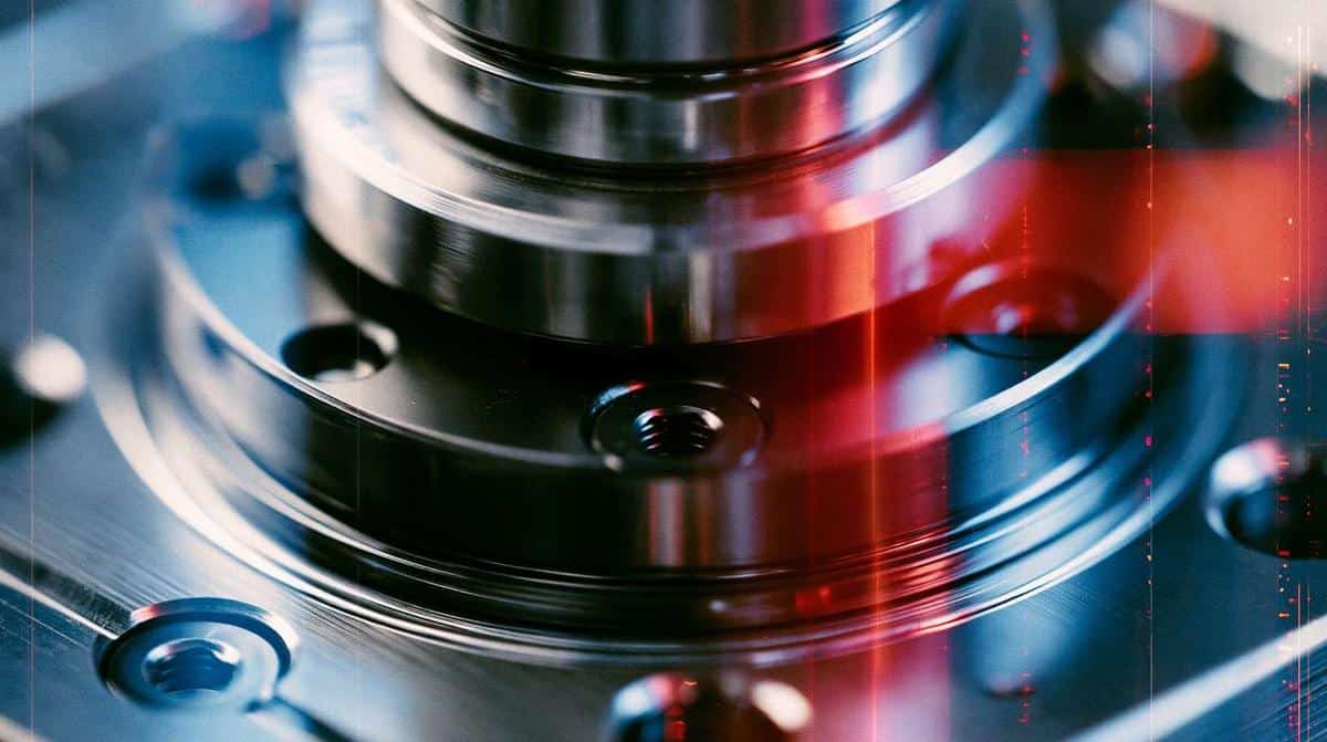 A machined assembly on a manufacturing line
